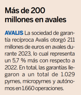 Expansión, Europa Press y medios digitales publican el balance de 2023 de Avalis